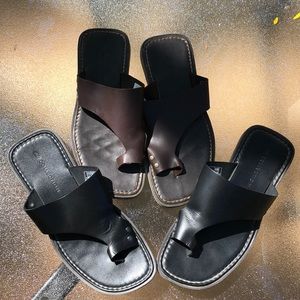 Skechers black sandals and brown